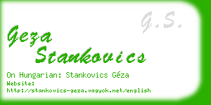 geza stankovics business card