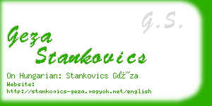 geza stankovics business card